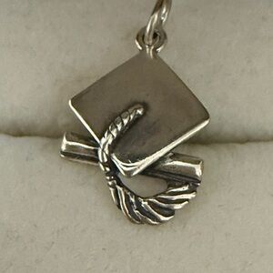 Silver Graduation Cap Pendant